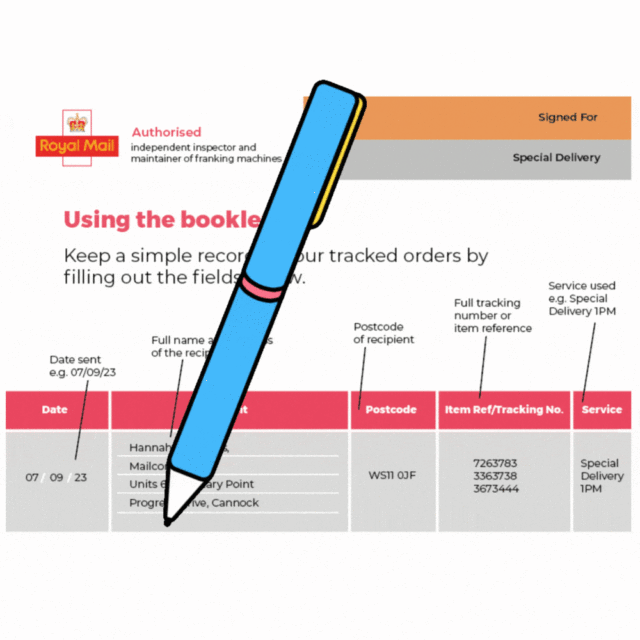 Royal Mail’s Special Delivery & Signed For Posting Record Booklet